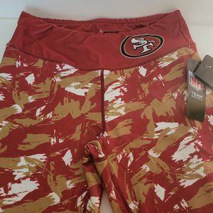 Womens San Francisco 49ers Red/Gold Splash leggings NWT SZ S